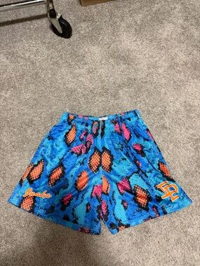 Inaka Power Blue Pink and Black Patterned Athletic shorts